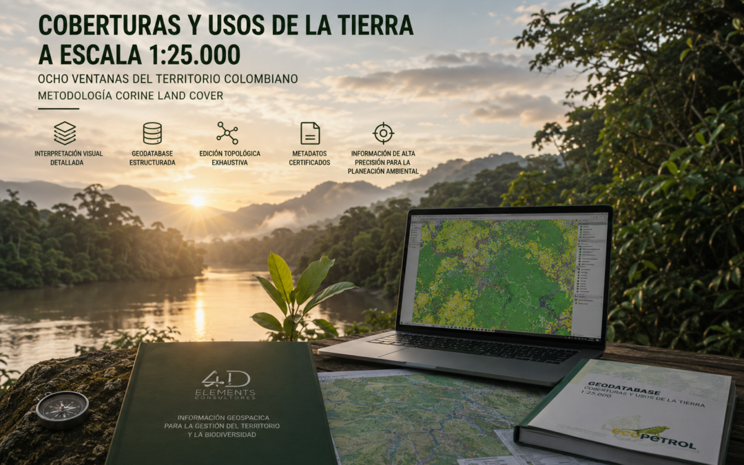 Inerpretación de coberturas y  uso de la tirra para ocho ventanas en Colombia 