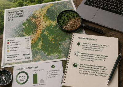 Deforestación en Colombia 2018: Exactitud y Confiabilidad de los Mapas SMBYC IDEAM.