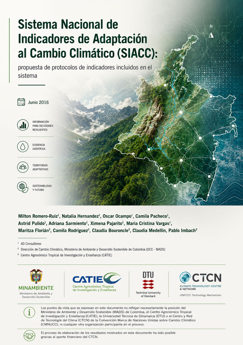 Sistema Nacional de Indicadores de Adaptación al Cambio Climático (SIACC): propuesta de protocolos de indicadores incluidos en el sistema